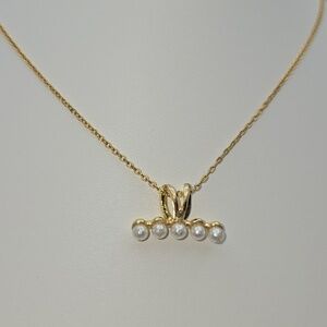 ✨2/$10✨ Faux Pearl Pendant Gold Tone Necklace Chain New